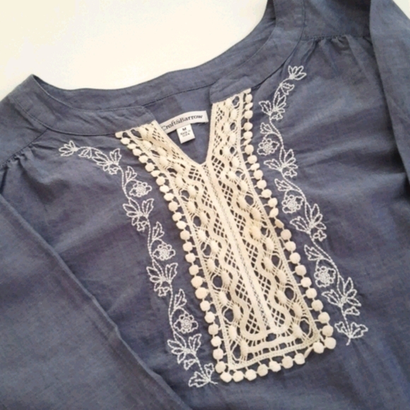 Croft & Barrow 100% Cotton Embroidered Blouse - Picture 7 of 15